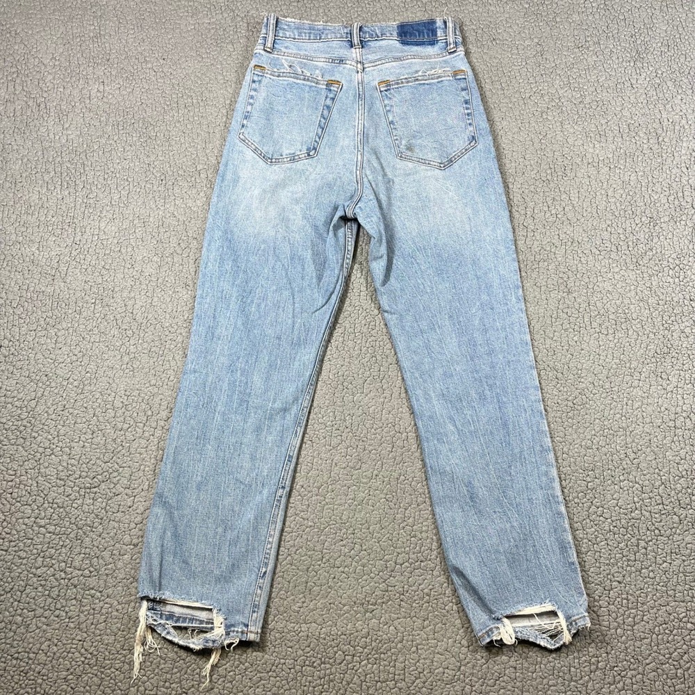Abercrombie & Fitch Curve Love Ultra High Rise Ankle Straight Jeans Blue 26 2R - Picture 3 of 13